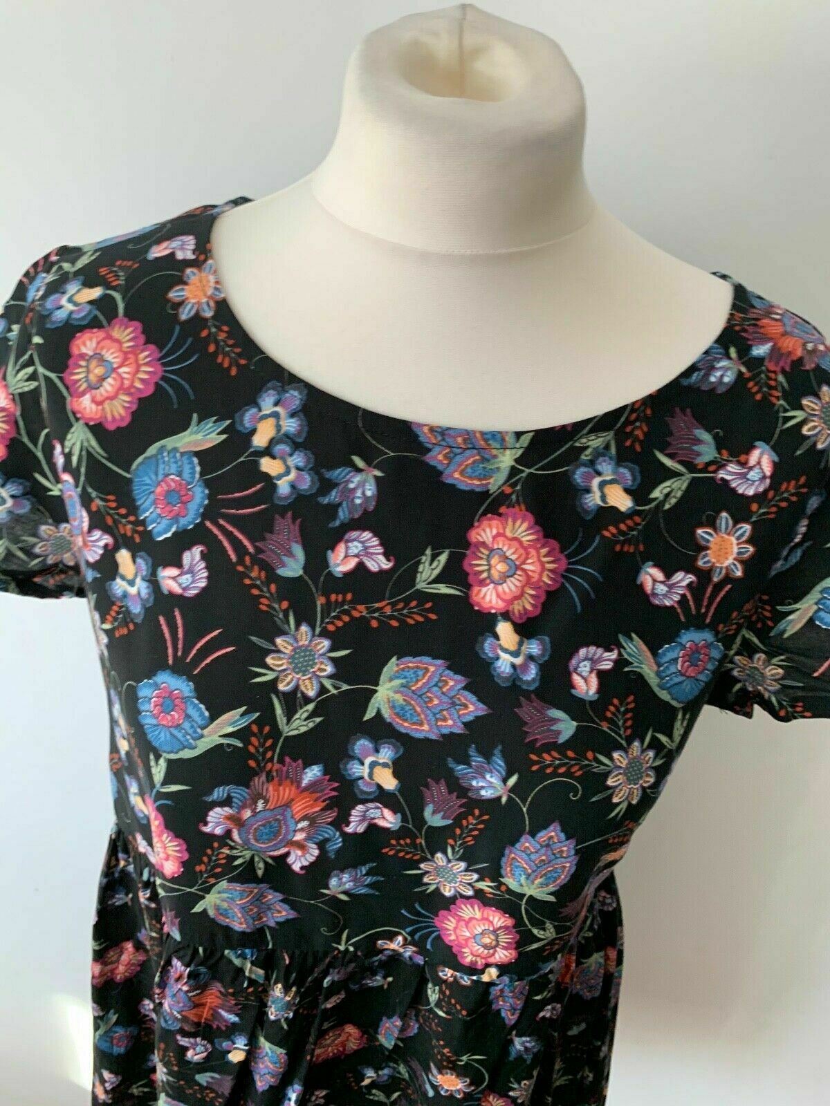 Brave Soul Black Floral Smock Dress Size S - Beagle Boutique Fashion Outlet