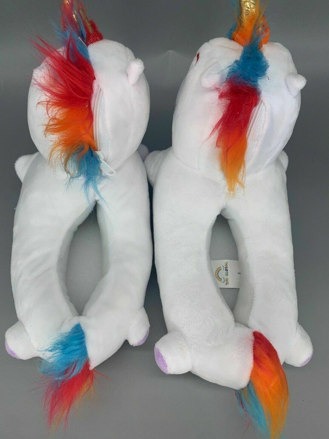 Unicorn Slippers Light up Kids Plush White Slippers One Size approx (3 - 11) - BB Fashion Outlet