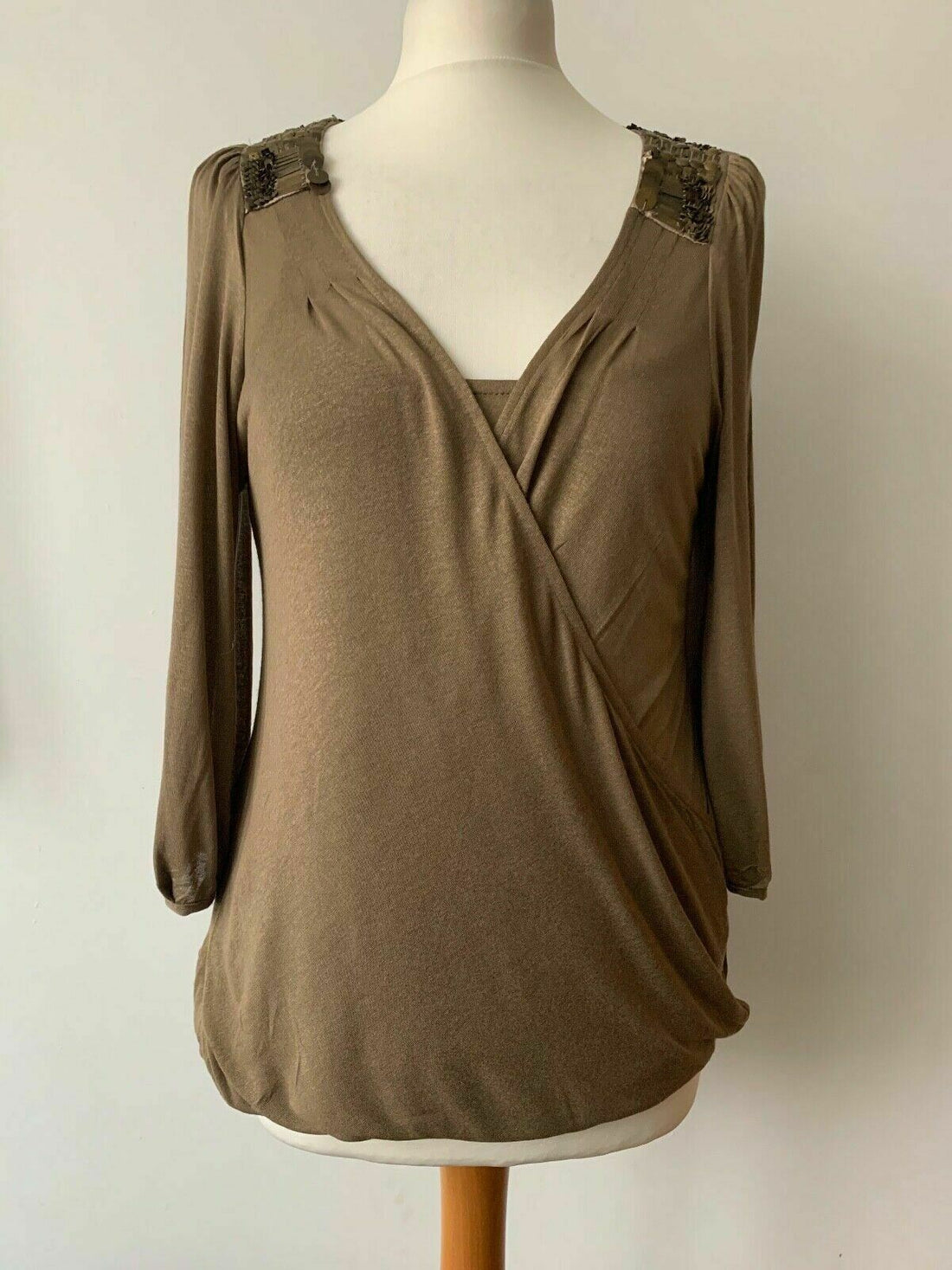 Principles Petite Cross Over Blouse with Vest size 14 Embellished Shoulders - BB Fashion Outlet