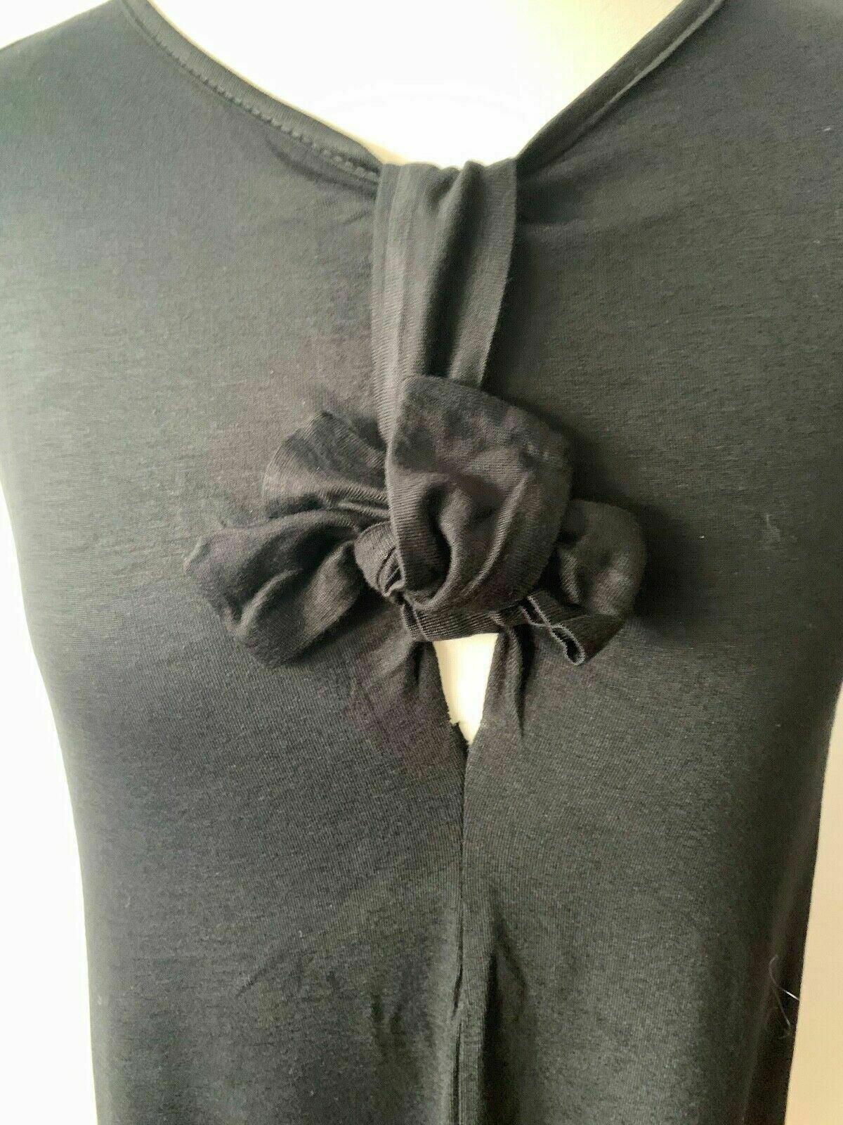 Be Jealous Black Sleeveless Top Front Tie Knot Baggy Shift Size S / M - Beagle Boutique Fashion Outlet