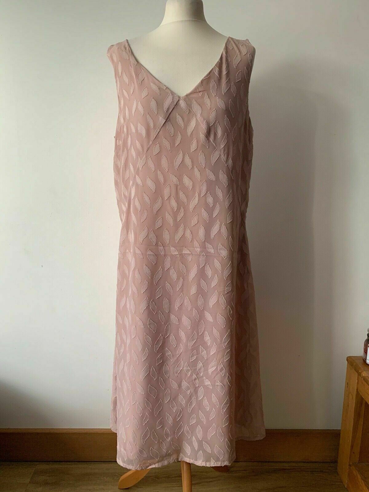 Rosemunde Coppengan Norma James Pink Dress Leaf Size 16 (EUR 44) RRP £155
