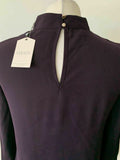 OASIS Purple Blouse Size 10 Choker Neck Keyhole Blouse Long Sleeve - BB Fashion Outlet