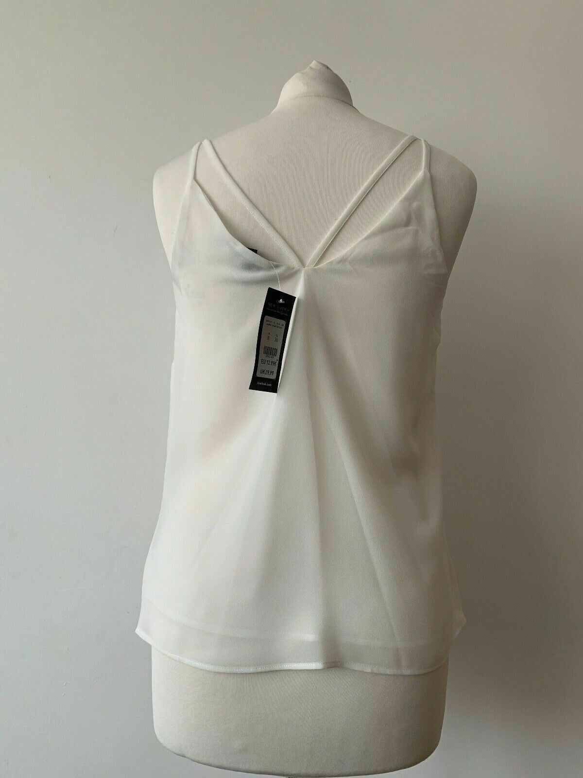 New Look Lined Cami Off White Size 8