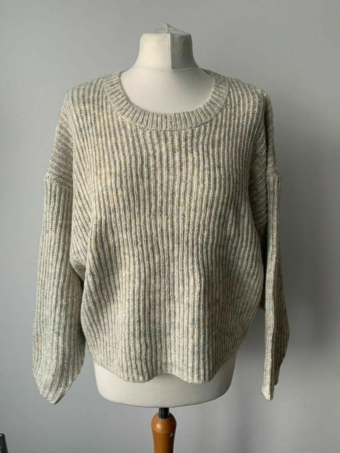 Topshop Knit Jumper Boxy Wide Fit Oat Oversized Petite XS, S & L - BB Fashion Outlet