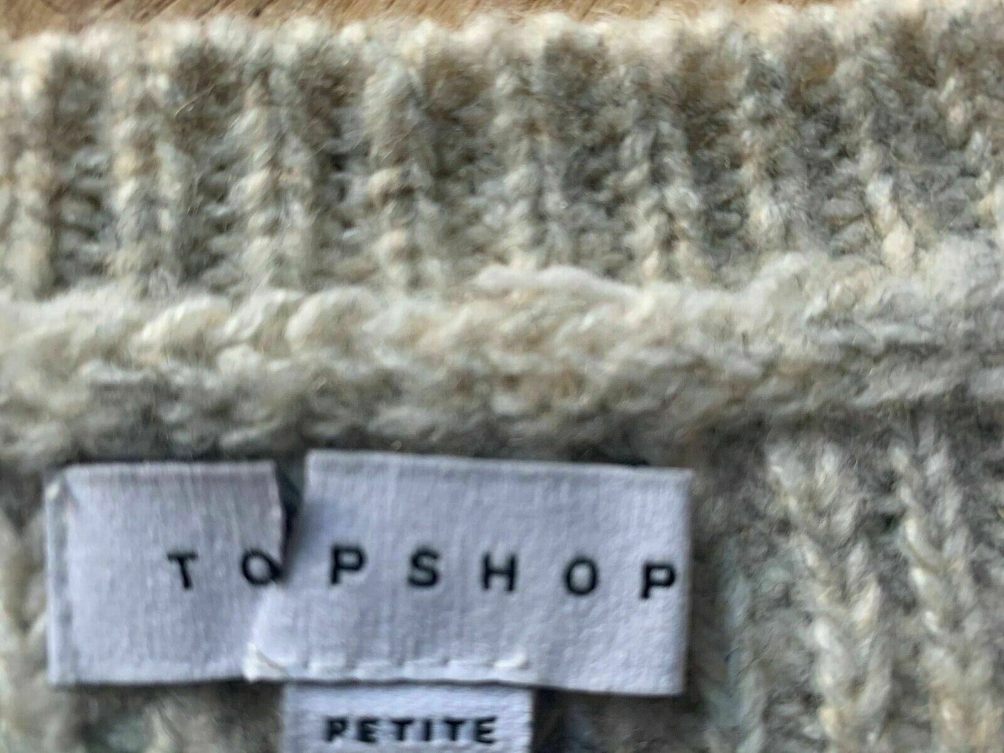 Topshop Knit Jumper Boxy Wide Fit Oat Oversized Petite XS, S & L