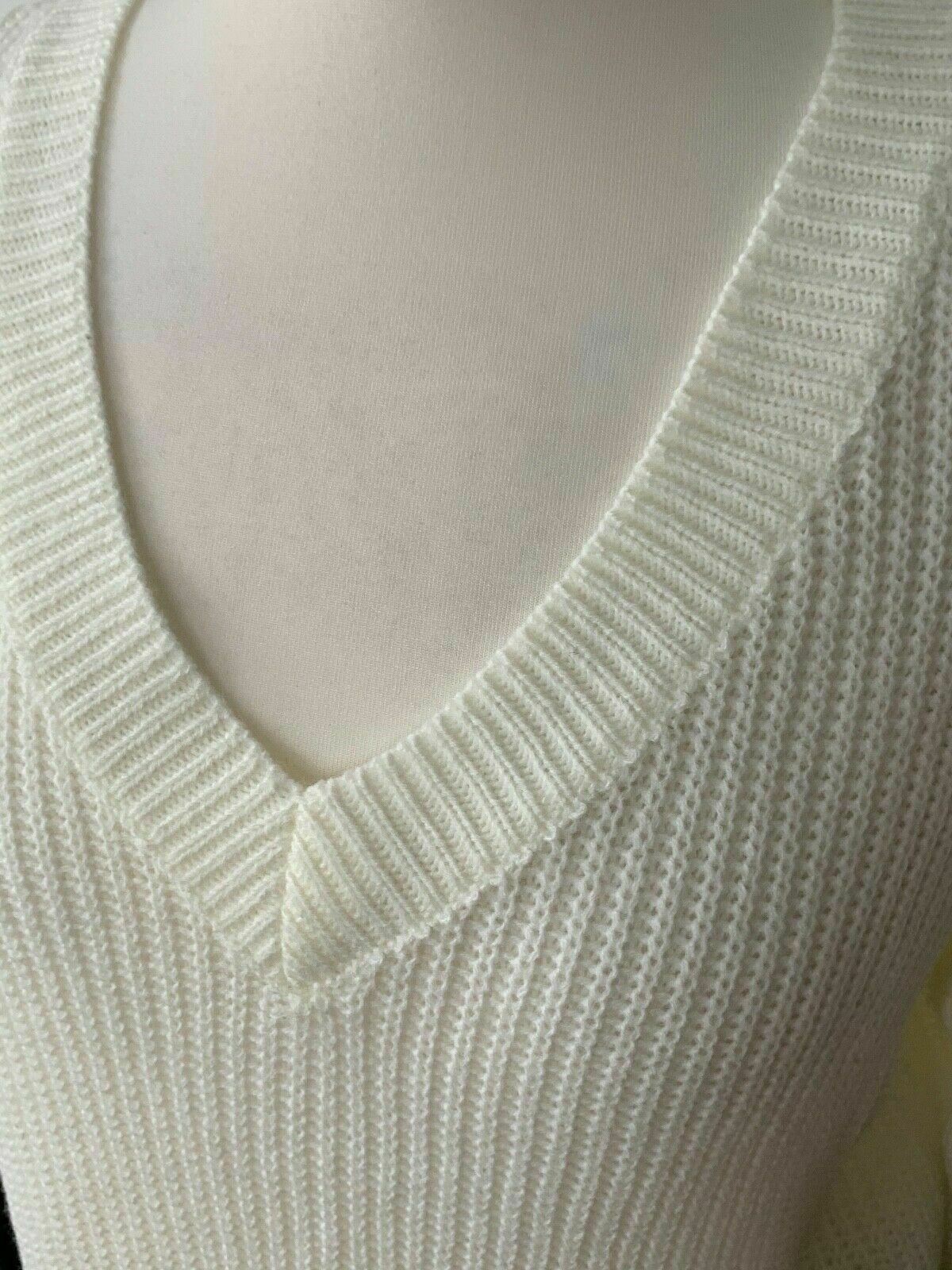 SHEIN Knit Sweater Striped Arms Size S 8 / 10 V-Neck Preppy Jumper
