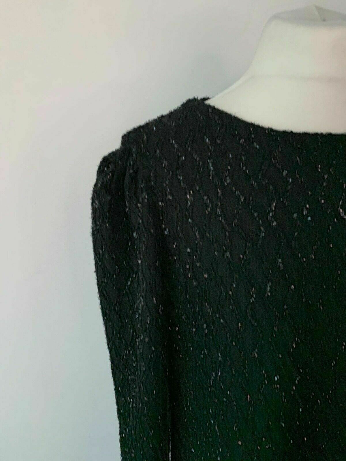 SHEIN Metallic Thread Glitter Textured Tweed Black Dress Size L 12 / 14