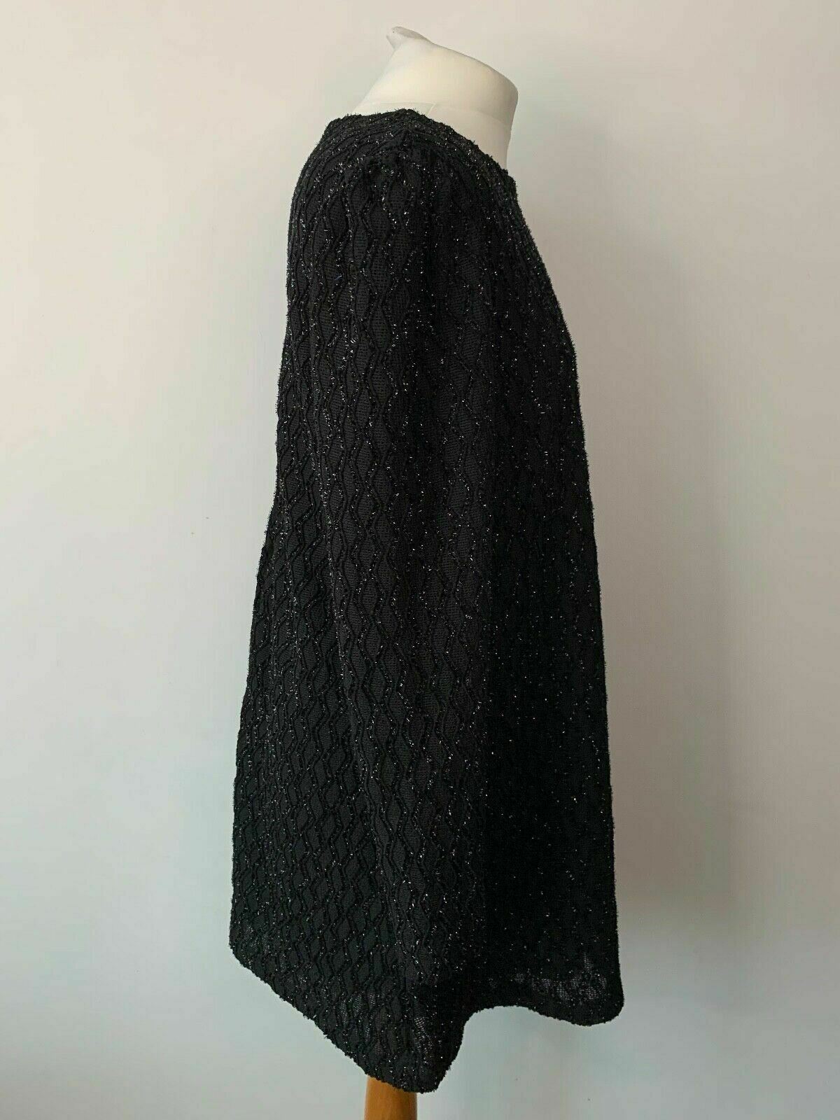 SHEIN Metallic Thread Glitter Textured Tweed Black Dress Size L 12 / 14