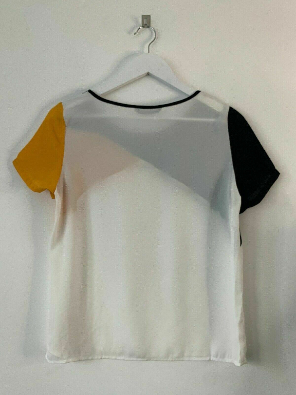 SHEIN Cut And Sew Panel Block Colour Chiffon Top Size S 8 - Beagle Boutique Fashion Outlet