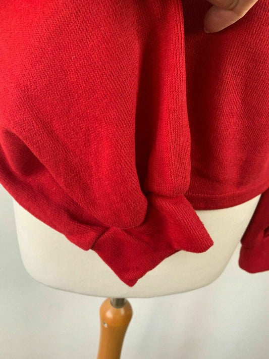 Zaful badge patched lantern sleeve sweatshirt Deep Red Size S 8 10