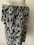 Julipa Off the Shoulder Blouse Size 16 Textured Black and Grey - BB Fashion Outlet