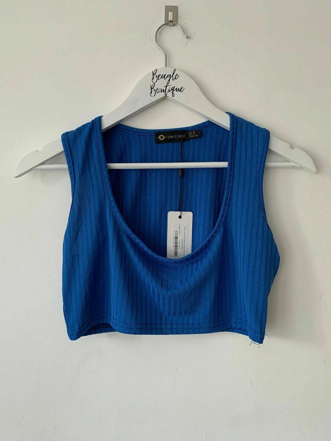 I Saw It First Crop Top Size 10 Scoop Neck Sleeveless Cobalt Blue - BB Fashion Outlet