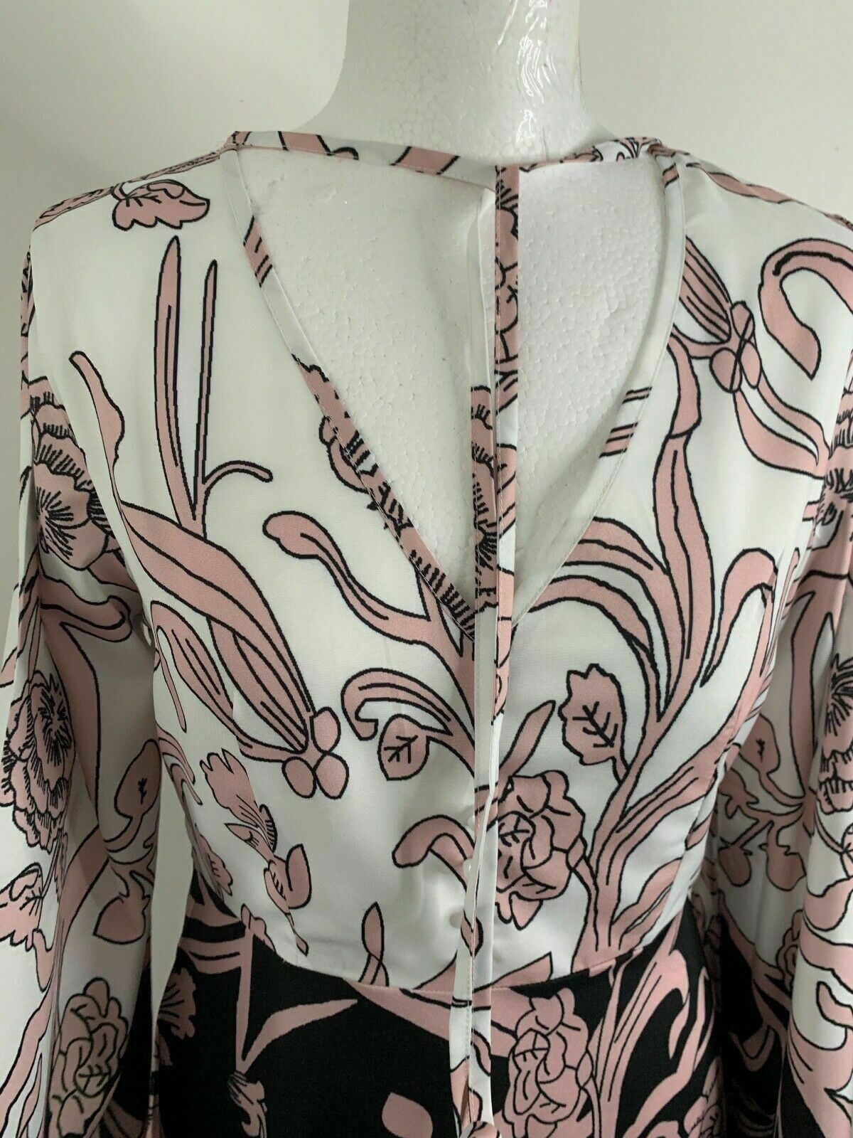 SHEIN Tie Detail Colour block Floral Dress Size S 10
