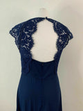 SHEIN Cutout Zipper Back Lace Bodice Flare Blue Dress Size M 10 - BB Fashion Outlet