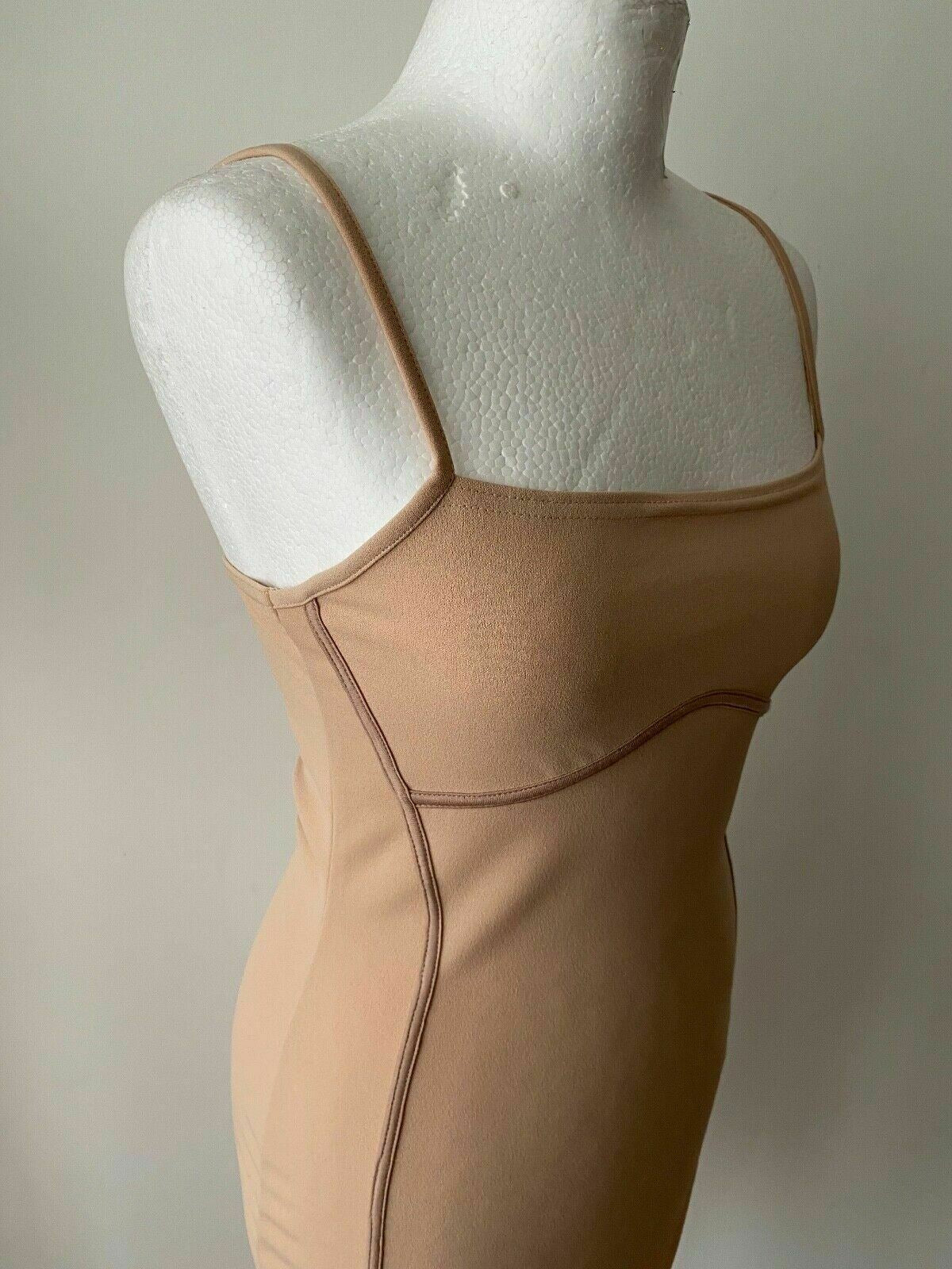 I SAW IT FIRST Nude Binding Detail Strappy Bodycon Dress Size 10