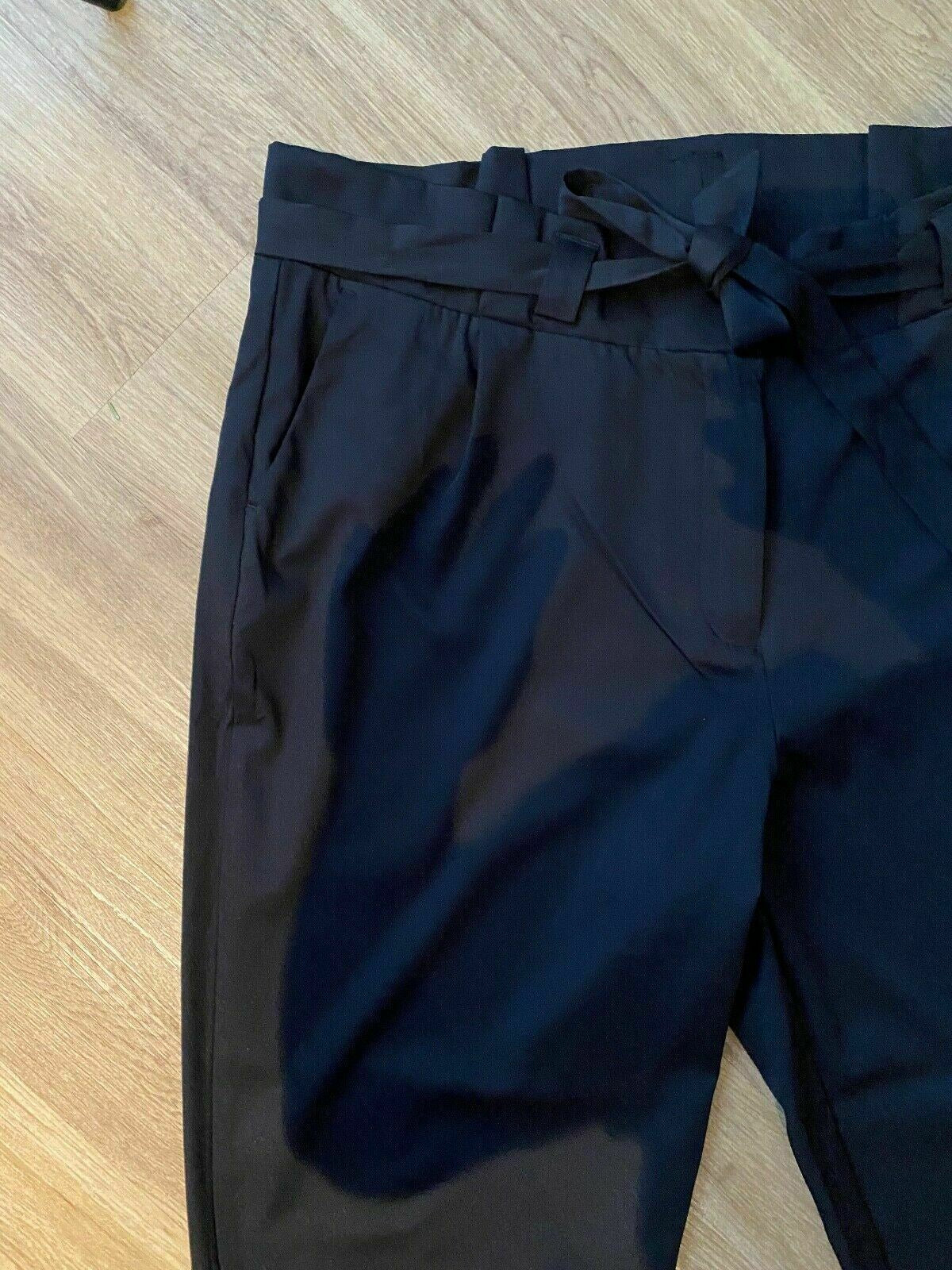 Studio Untold Black Tailored Trousers Size 26 UK Tie Belt