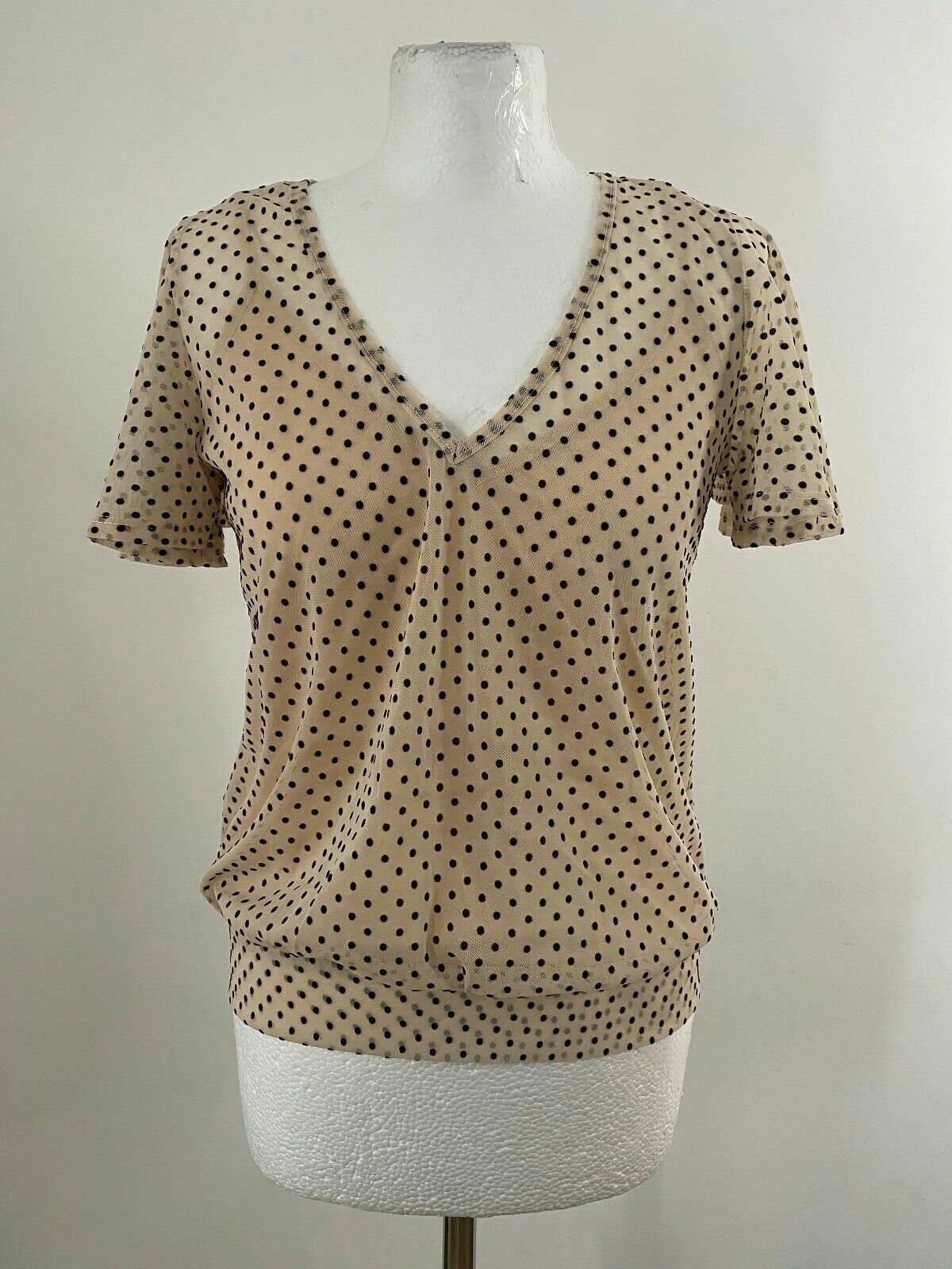 Buff Clothing Polka Dot Layered Mesh Top with Vest Size 10