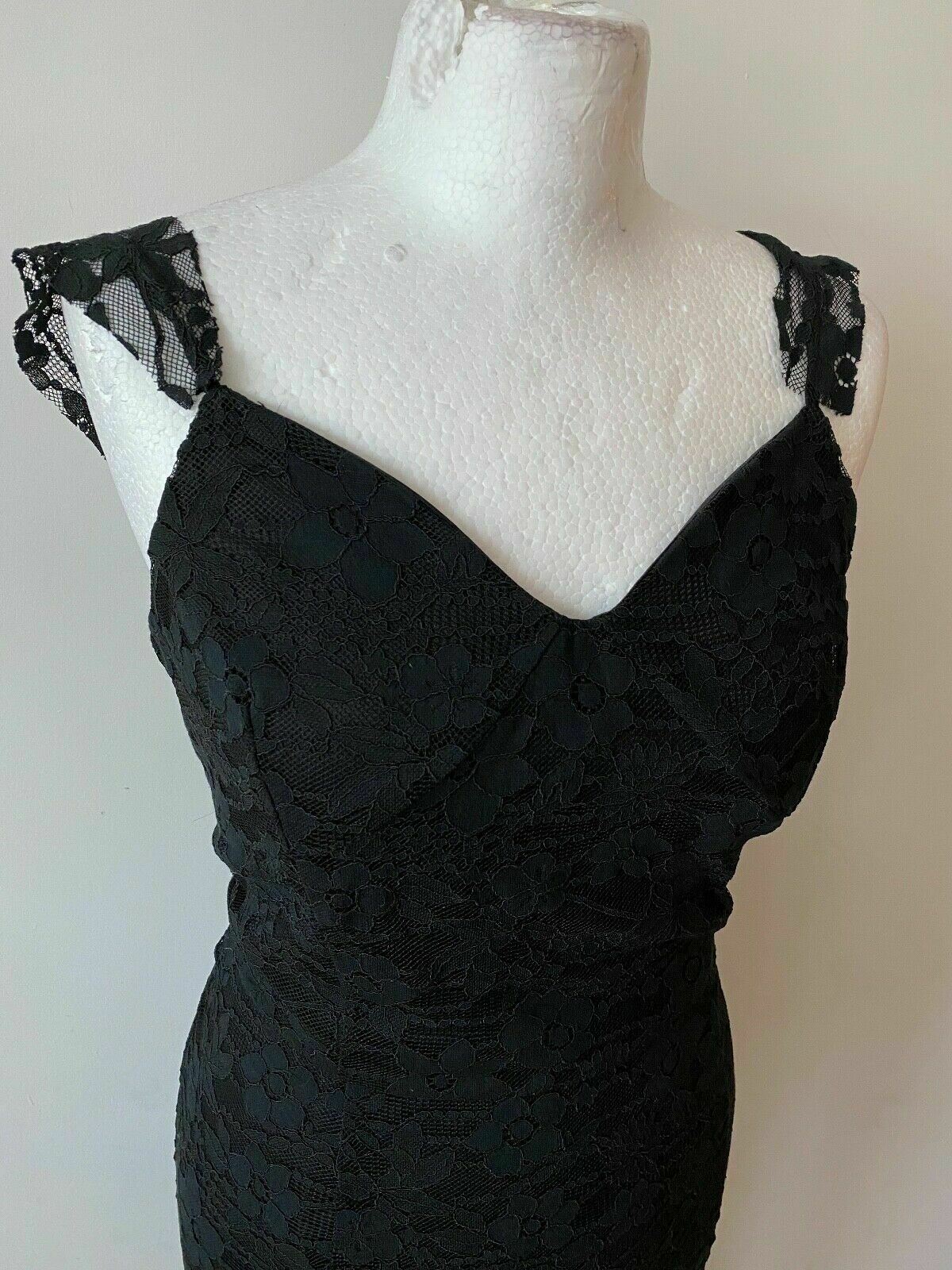 Black Layered Lace Shift Sleeveless Dress Size 16