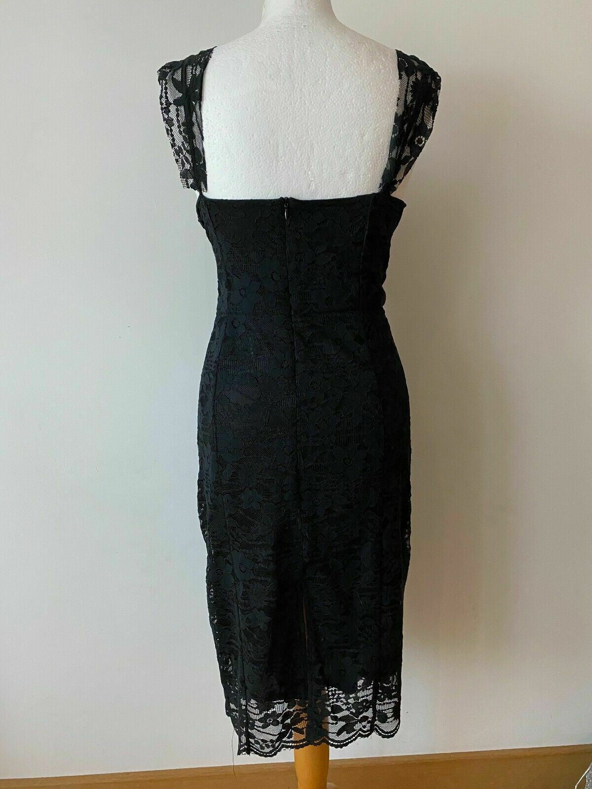 Black Layered Lace Shift Sleeveless Dress Size 16