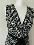 Anna Field Black & White Dress Size 8 Diamond Pattern Geometric Monochrome - Beagle Boutique Fashion Outlet