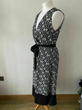 Anna Field Black & White Dress Size 8 Diamond Pattern Geometric Monochrome - Beagle Boutique Fashion Outlet