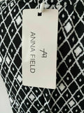 Anna Field Black & White Dress Size 8 Diamond Pattern Geometric Monochrome - Beagle Boutique Fashion Outlet