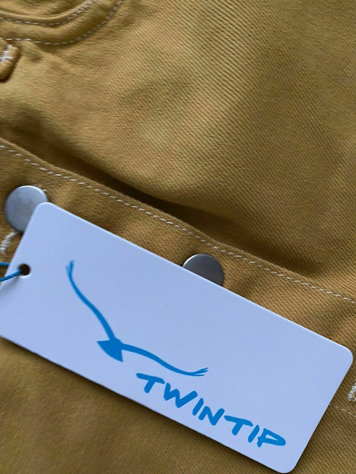 TwinTip Yellow denim mini Skirt Size S Button Through A-Line W26"