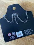 Primark Opia Flower Necklace blue Flowers Silver Plated Chain Costume Jewellery - BB Fashion Outlet