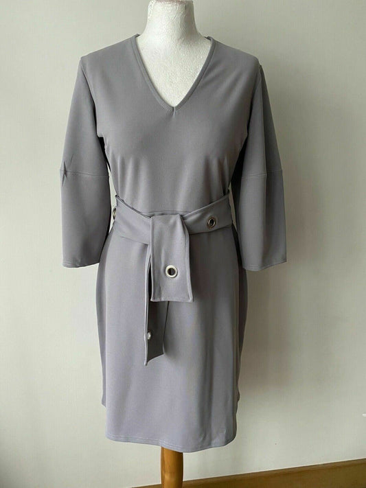 Lost Ink Belted V-Neck Dress Size 10 Lavender Purple - BB Fashion Outlet