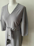 Lost Ink Belted V-Neck Dress Size 10 Lavender Purple - BB Fashion Outlet