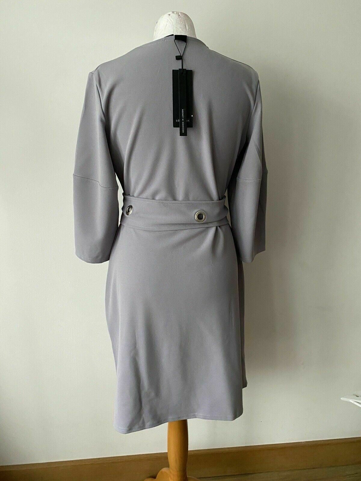 Lost Ink Belted V-Neck Dress Size 10 Lavender Purple - BB Fashion Outlet