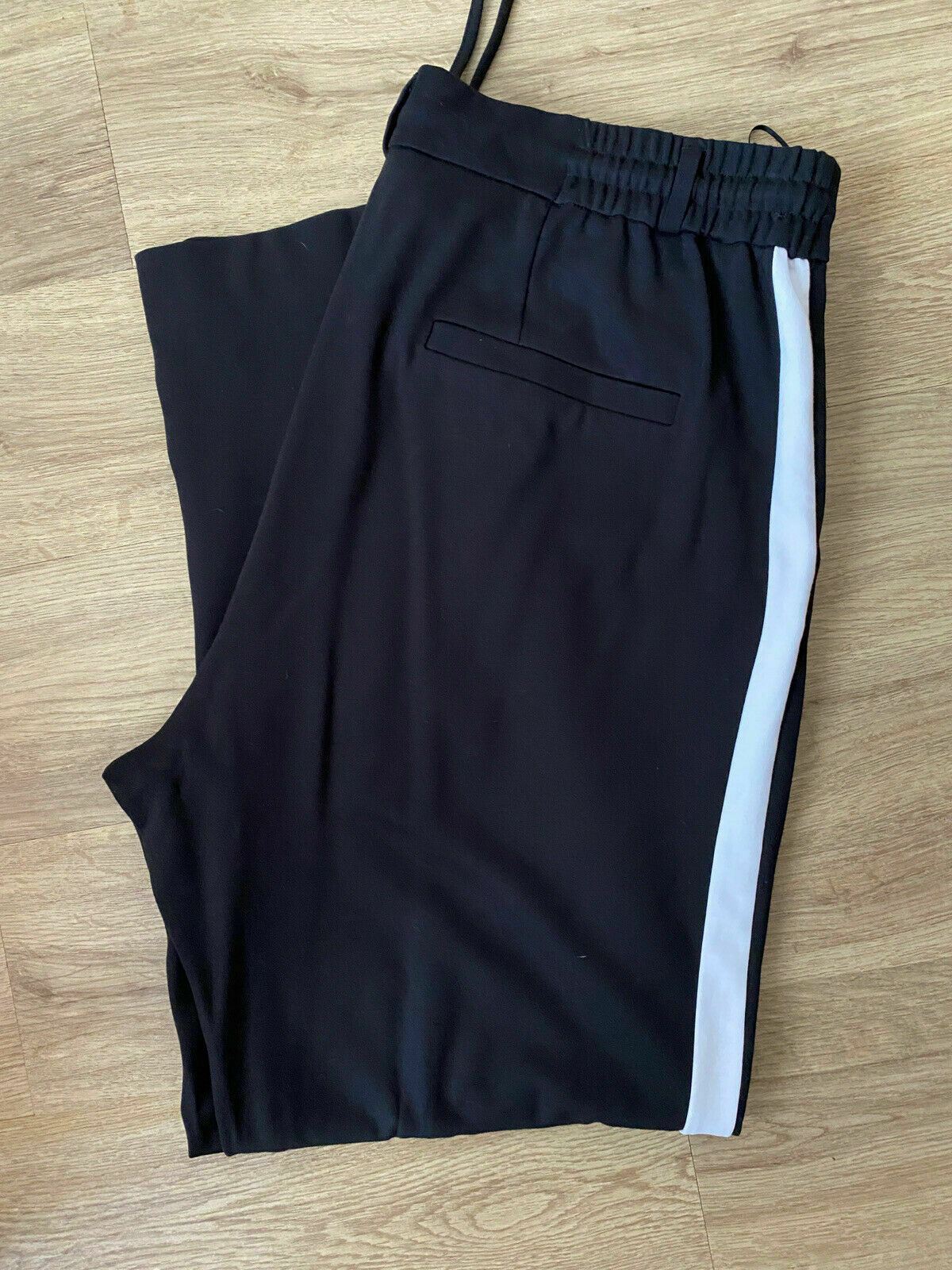 Comma Stripe Trim Slim Smart Jogger / Trouser Size 20 Black