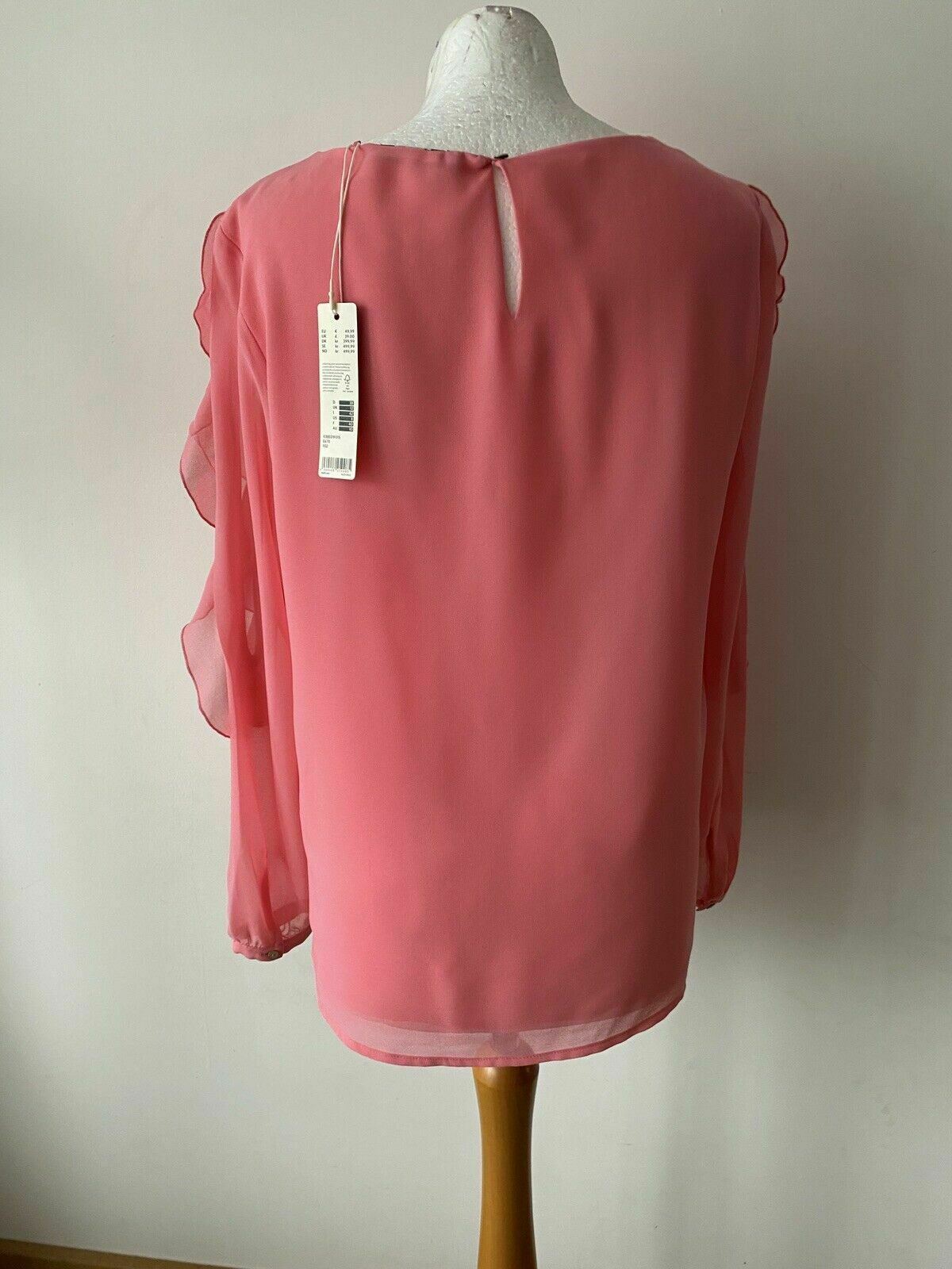 Esprit Pink Blouse Size 12 Ruffle Sleeves - Beagle Boutique Fashion Outlet