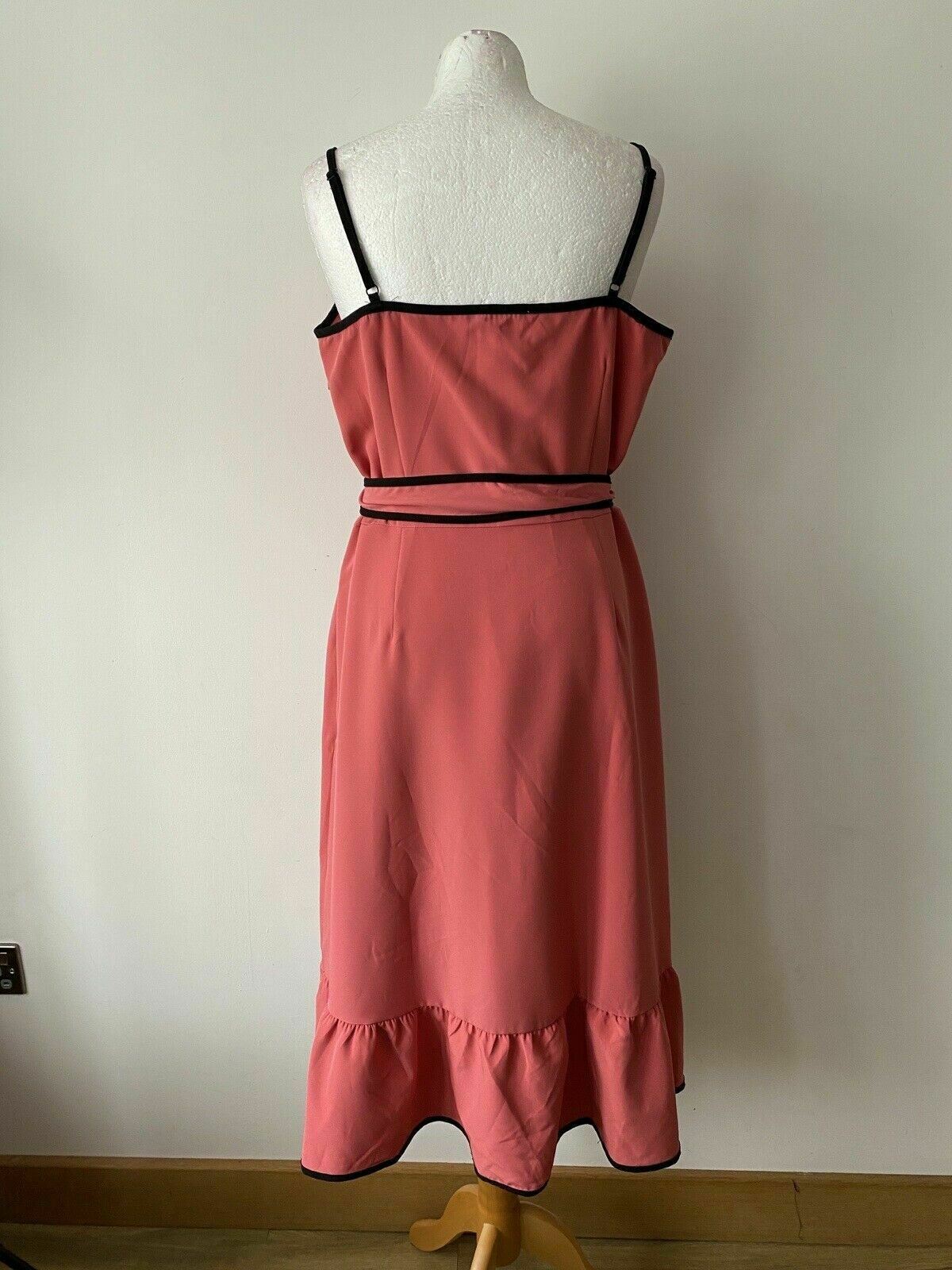 mint & berry Faux Wrap Strapy Dress Size 14 Baroque Rose