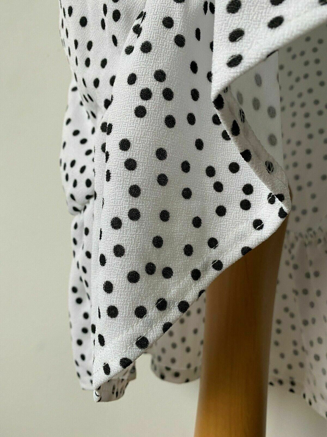 PrettyLittleThing White Asymmetrical Frill MIDI Skirt Size 8 Polka Dot - BB Fashion Outlet