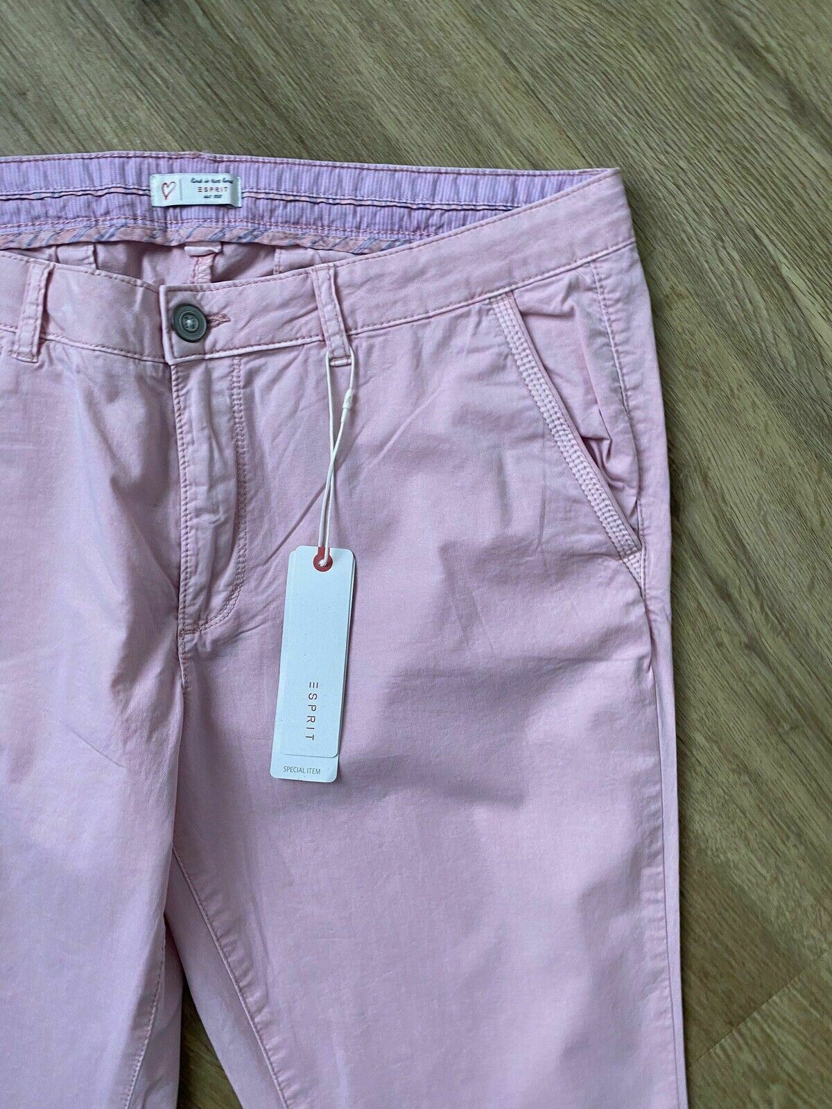 Esprit Slim Chino Size 16 Pink Mid Rise Slim Leg RRP £39 - Beagle Boutique Fashion Outlet