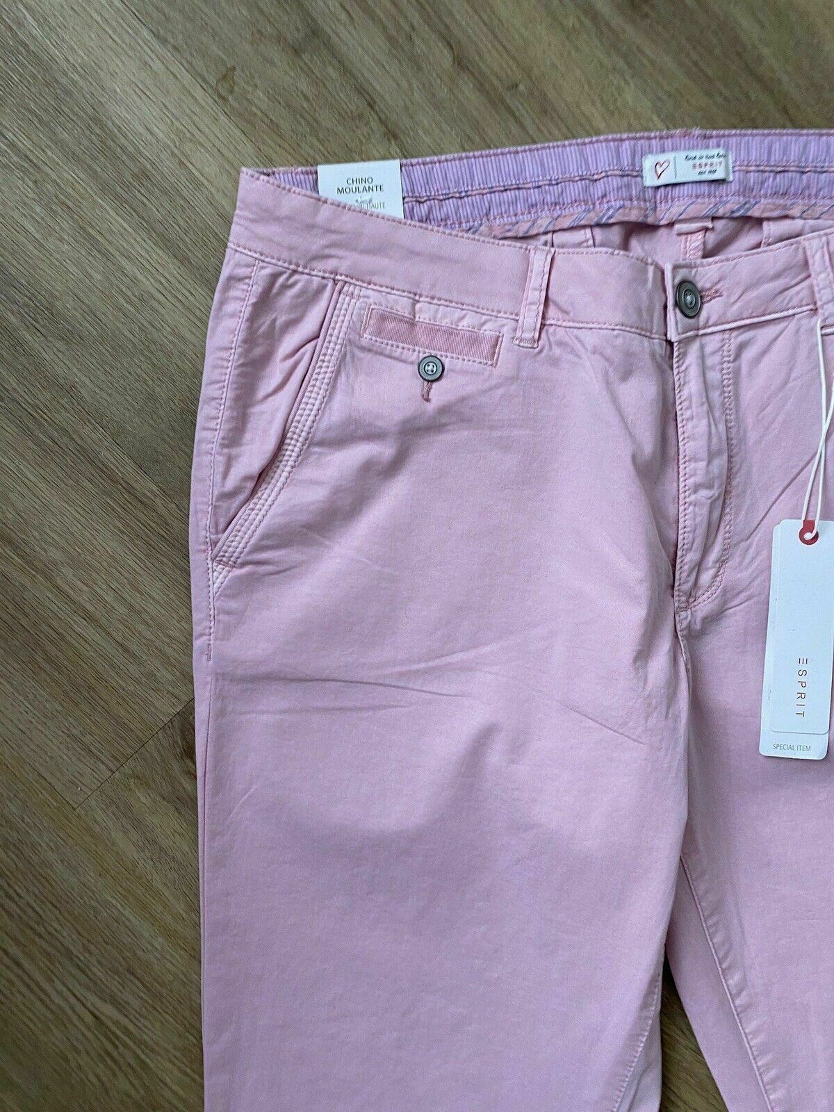 Esprit Slim Chino Size 16 Pink Mid Rise Slim Leg RRP £39 - Beagle Boutique Fashion Outlet