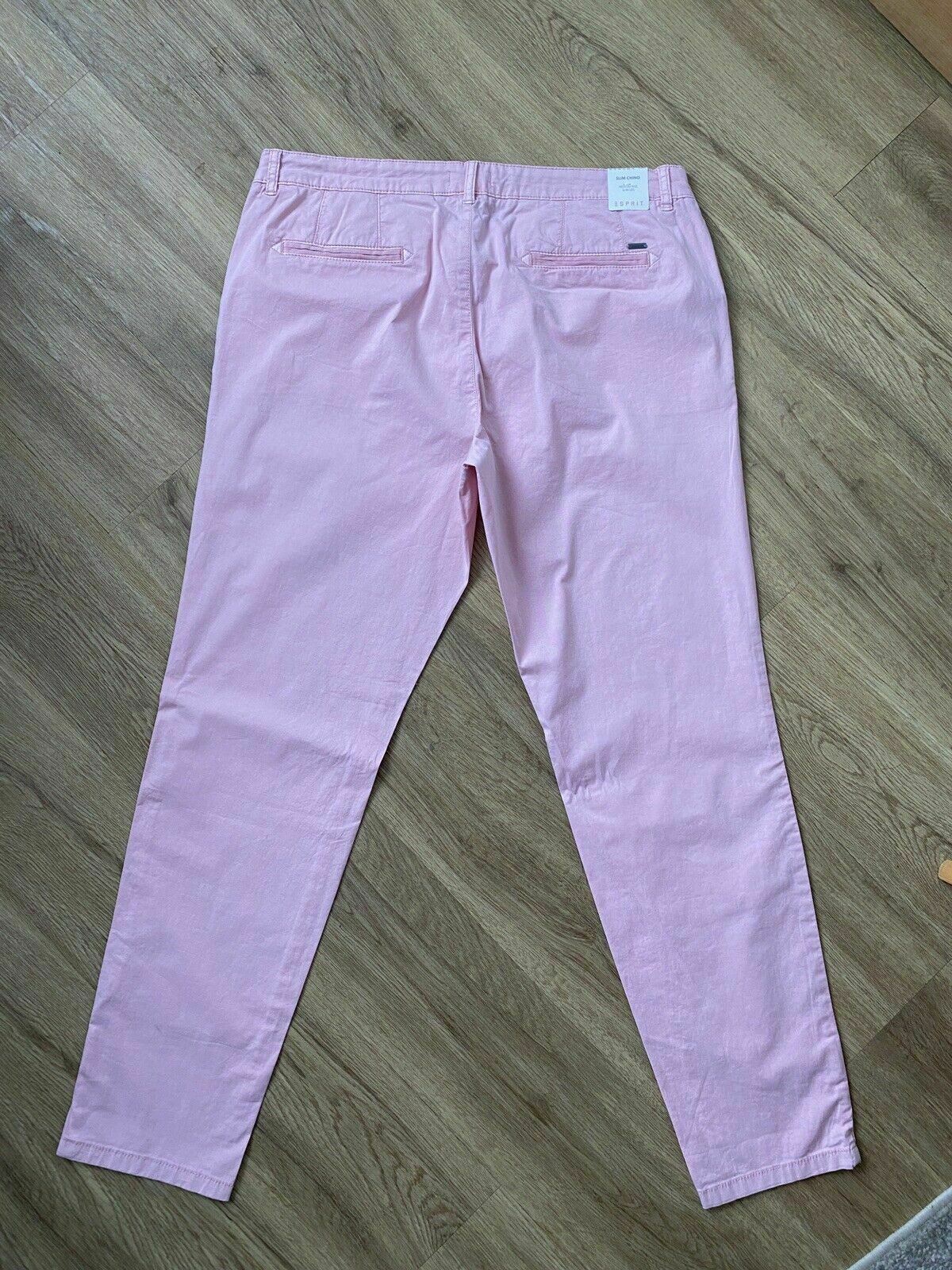 Esprit Slim Chino Size 16 Pink Mid Rise Slim Leg RRP £39 - Beagle Boutique Fashion Outlet