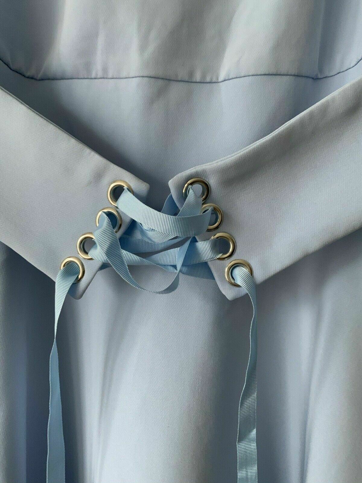 mint & berry light blue sleeveless short dress corset belt size 2 XS 6