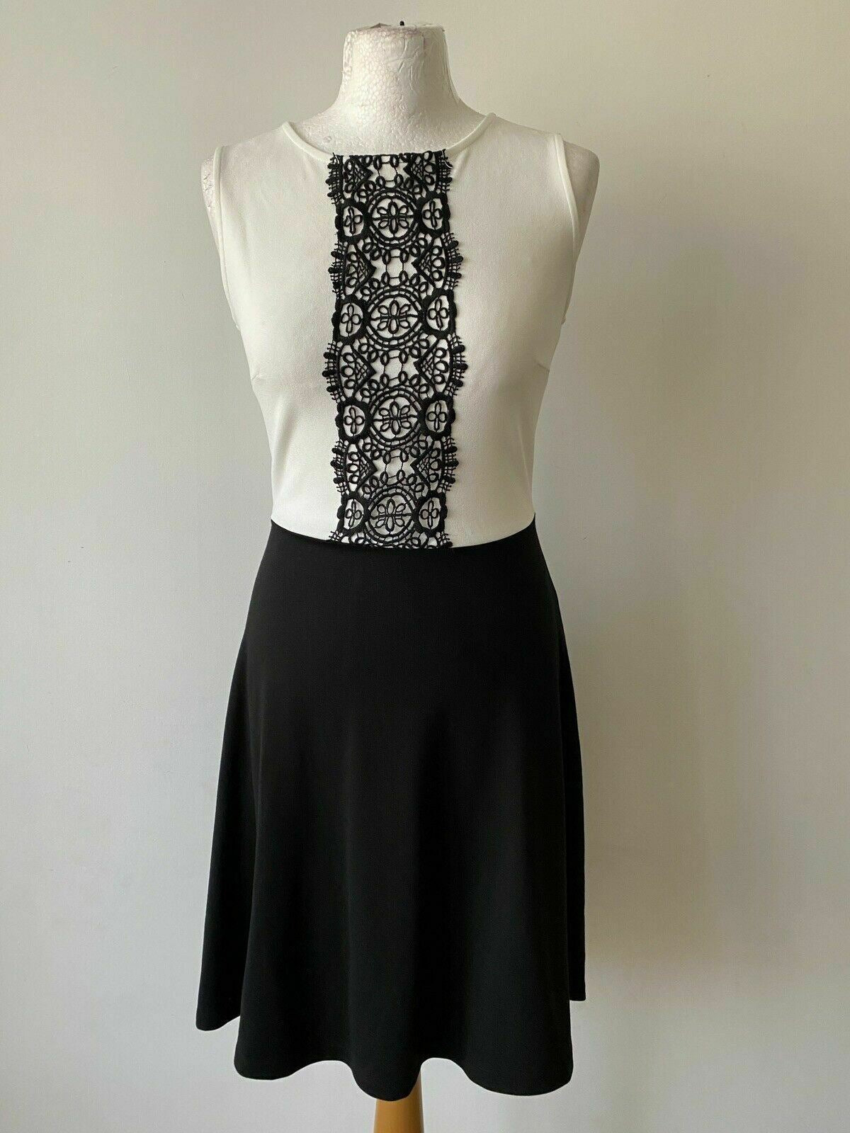 Anna Field Black / White Dress Lace Detail Sleeveless Dress Size 6 UK / 34 EU