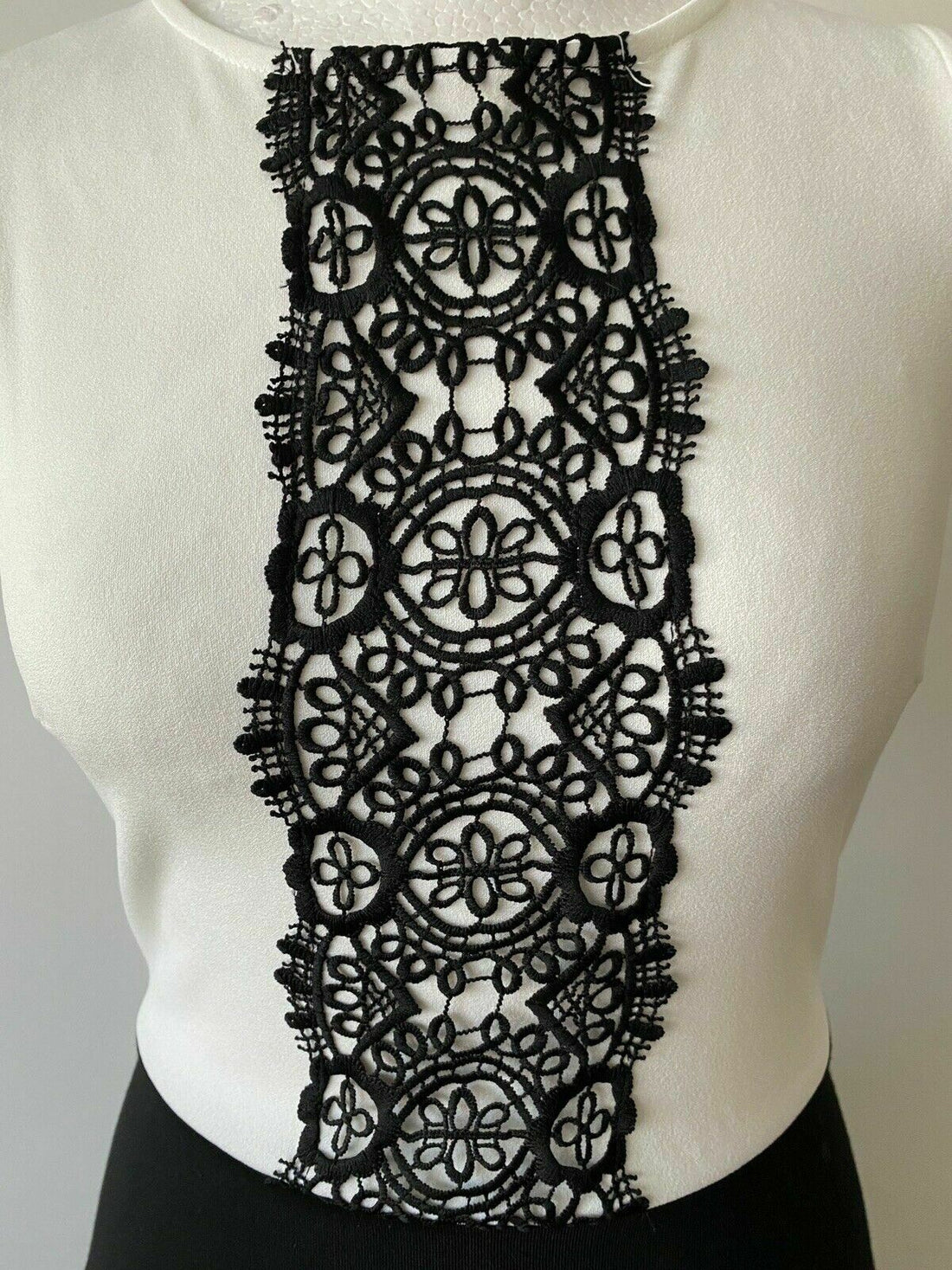 Anna Field Black / White Dress Lace Detail Sleeveless Dress Size 6 UK 