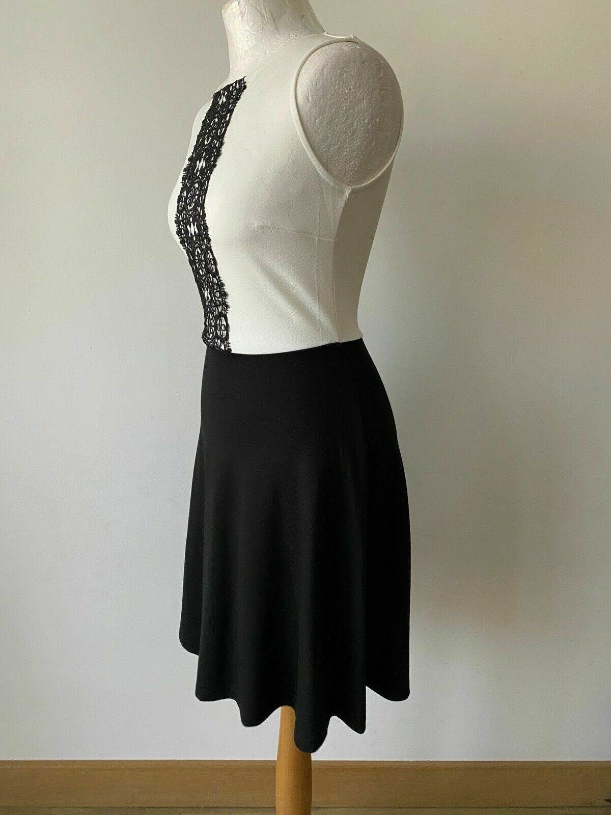 Anna Field Black / White Dress Lace Detail Sleeveless Dress Size 6 UK 