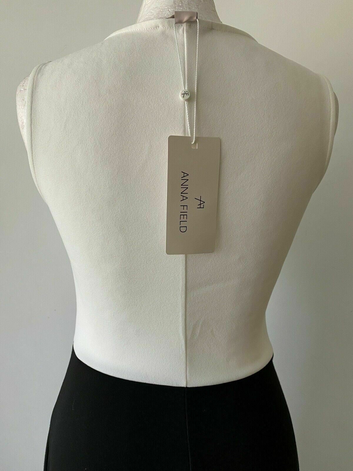 Anna Field Black / White Dress Lace Detail Sleeveless Dress Size 6 UK / 34 EU