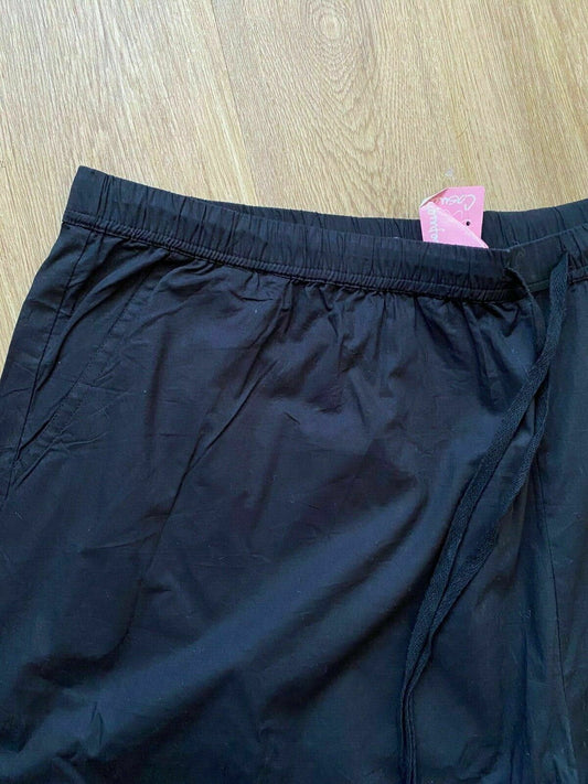 Casual Comfort Black Cotton Pull Cord Shorts Size 30 Pocket
