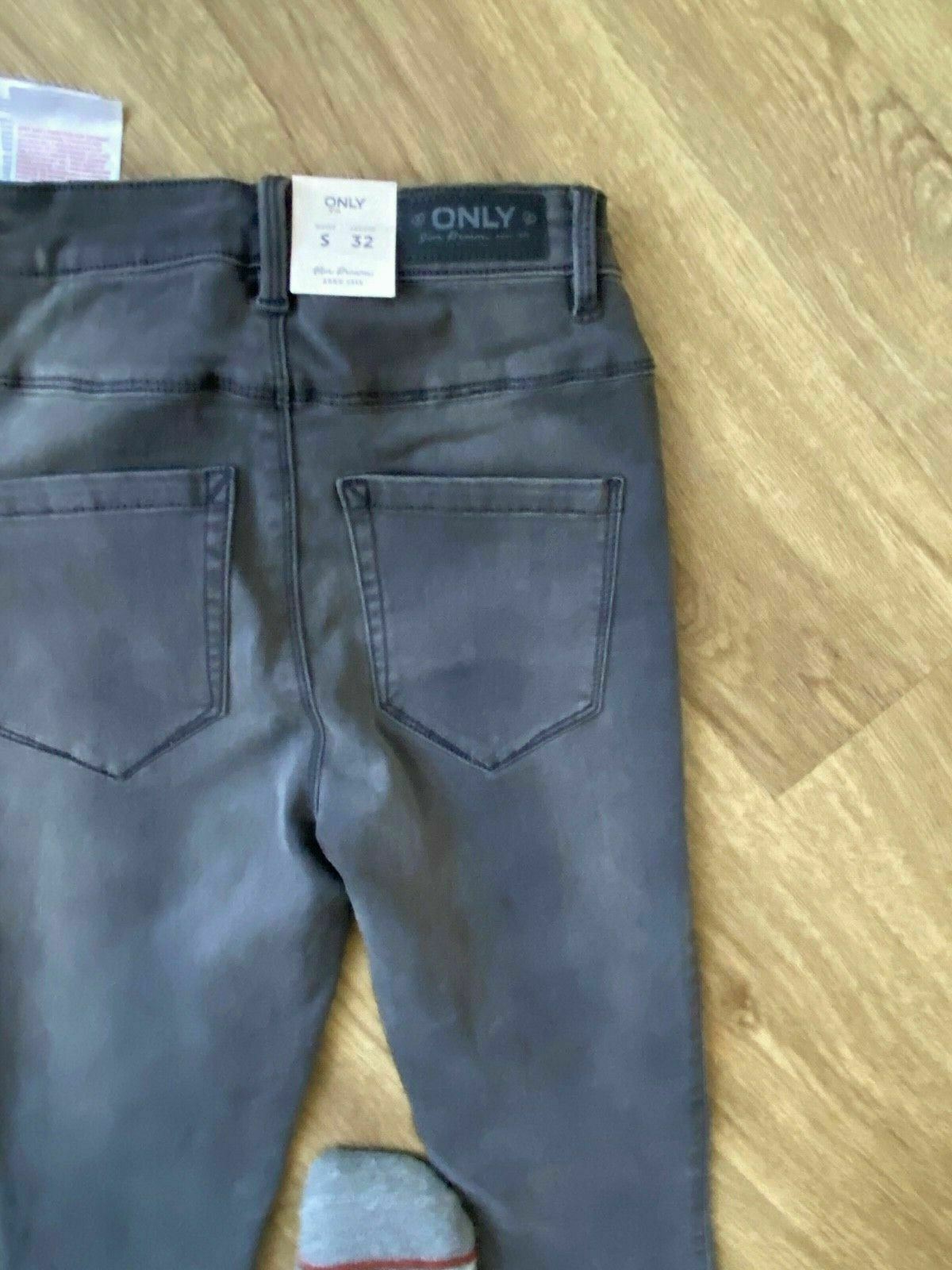 Only High Waist Denim Skinny Fit Jeans Size S Size 4 - 6 UK L32 Grey