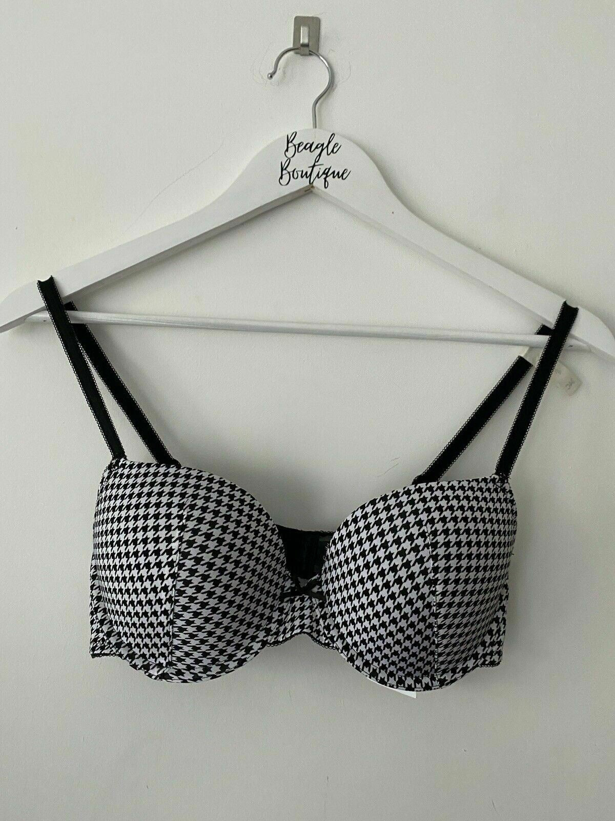 NEXT Emily Houndstooth Push-up Bra > 34B, 34C