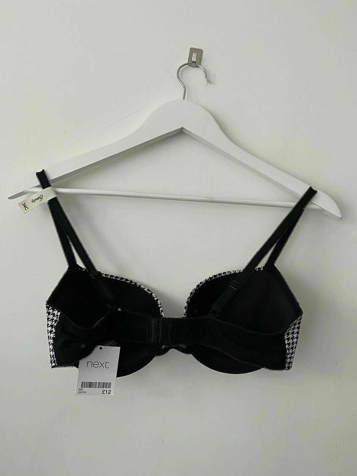 NEXT Emily Houndstooth Push-up Bra > 34B, 34C