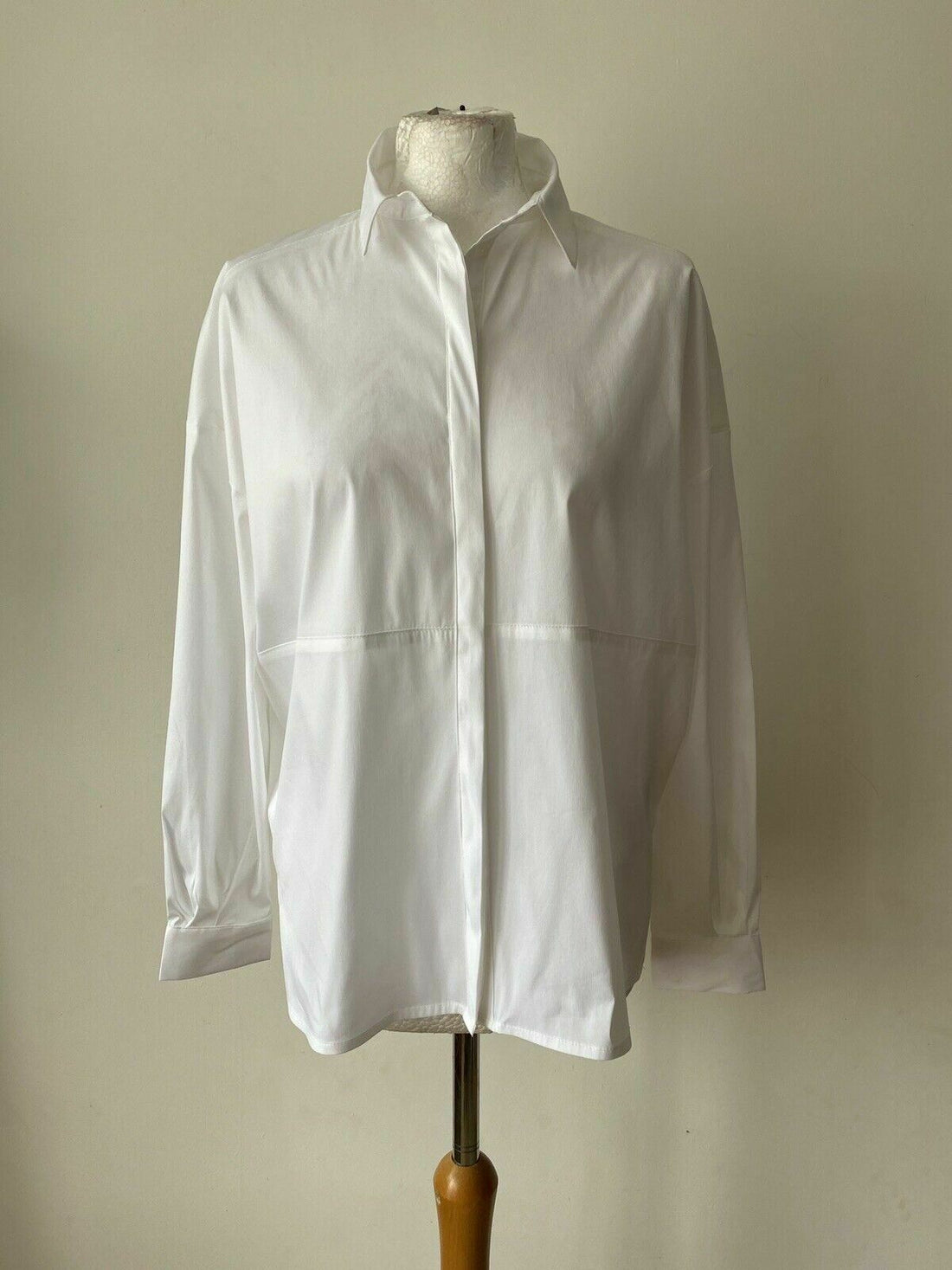 More & More White Shirt Long Sleeve Collared Wide Fit Shirt Size 10 - BB Fashion Outlet