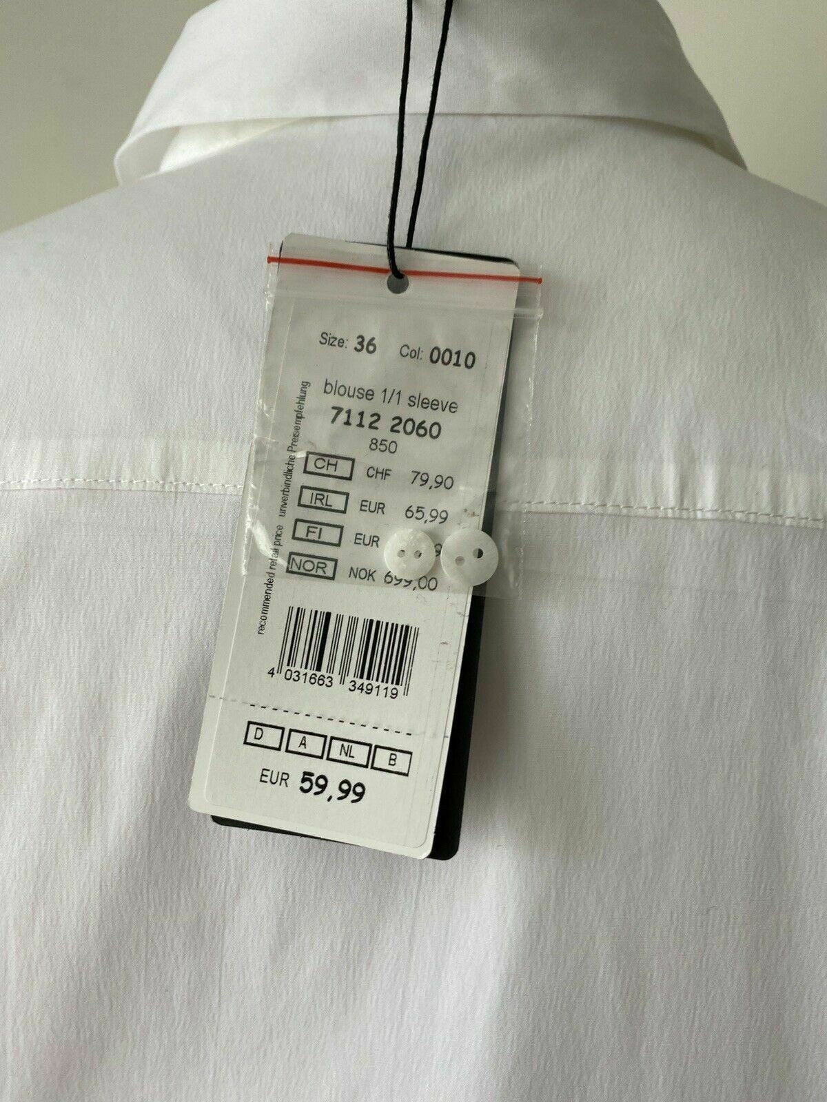 More & More White Shirt Long Sleeve Collared Wide Fit Shirt Size 10