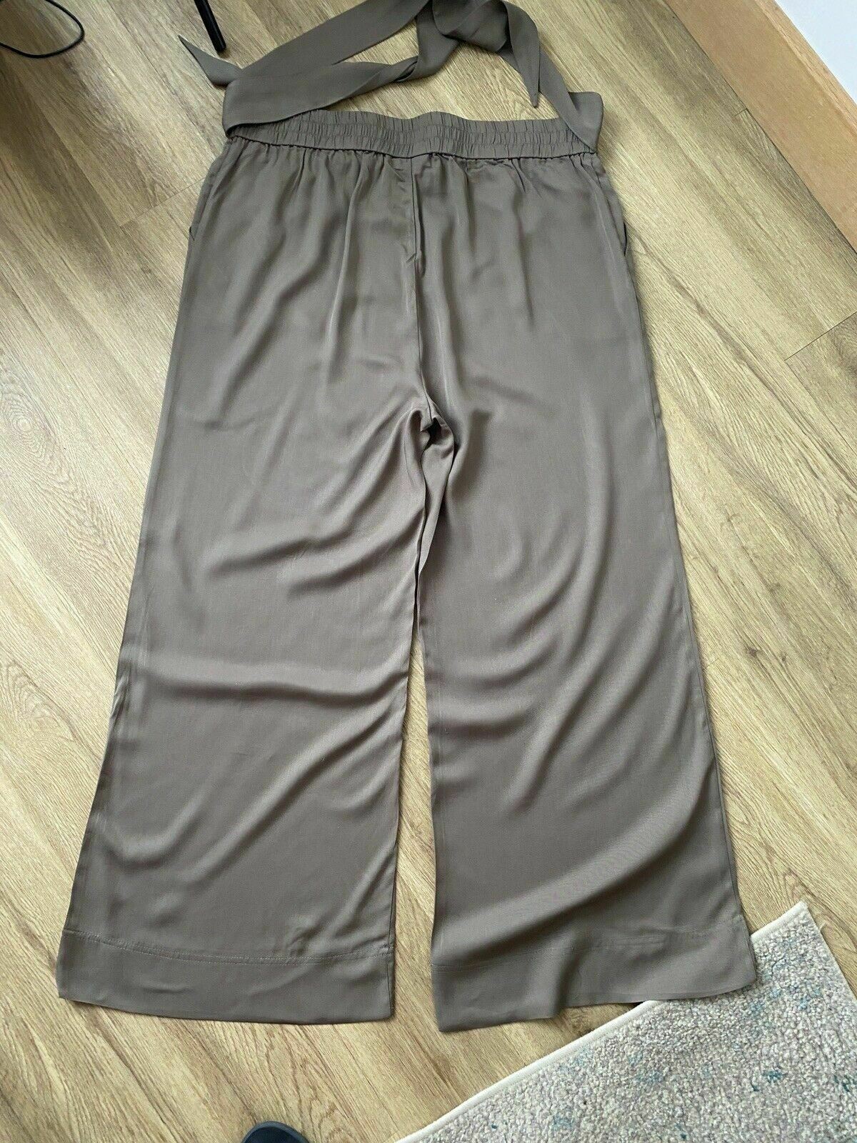 ONLY carDIANA Pant - Tarmac Green Size 18 UK Khaki Green Wide Leg Trousers